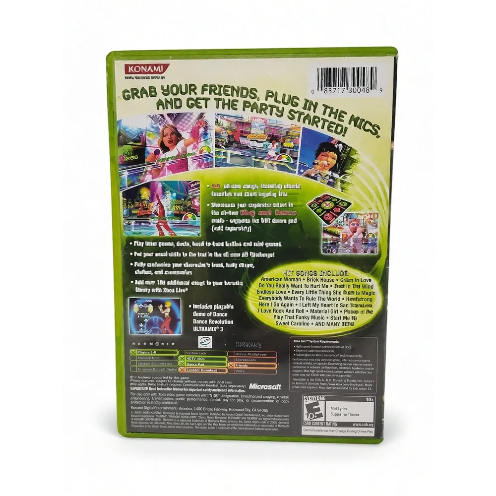 Konami Karaoke Revolution Party Xbox Rhythm Game 8 Player Music Battle Demo Disc